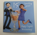 15th Anniversary Card - 15 Sparkling Years Happy Crystal Anniversary!