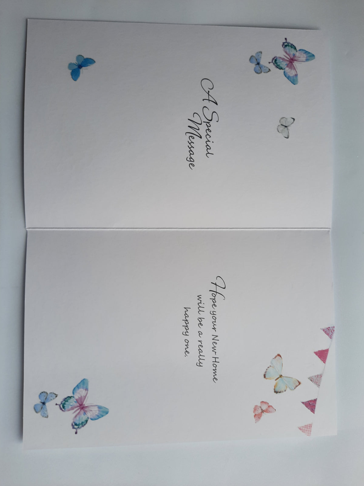 A New Home Card - Hope You Soon Settle In Garden Scene with Butterflies