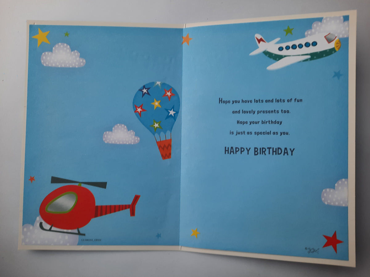 Age 4 Birthday Card — Transport Adventure