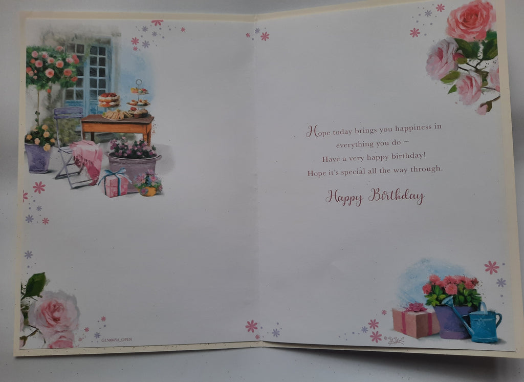 Birthday Card for Her - Floral Garden Party Design