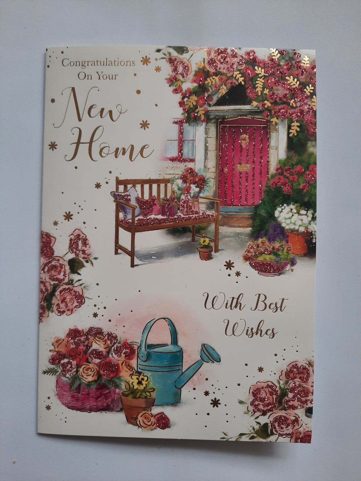 Congratulations On Your New Home Card - Rose Cottage Floral Design