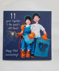 11th Anniversary Card - 11 Years Together Happy Steel Anniversary!