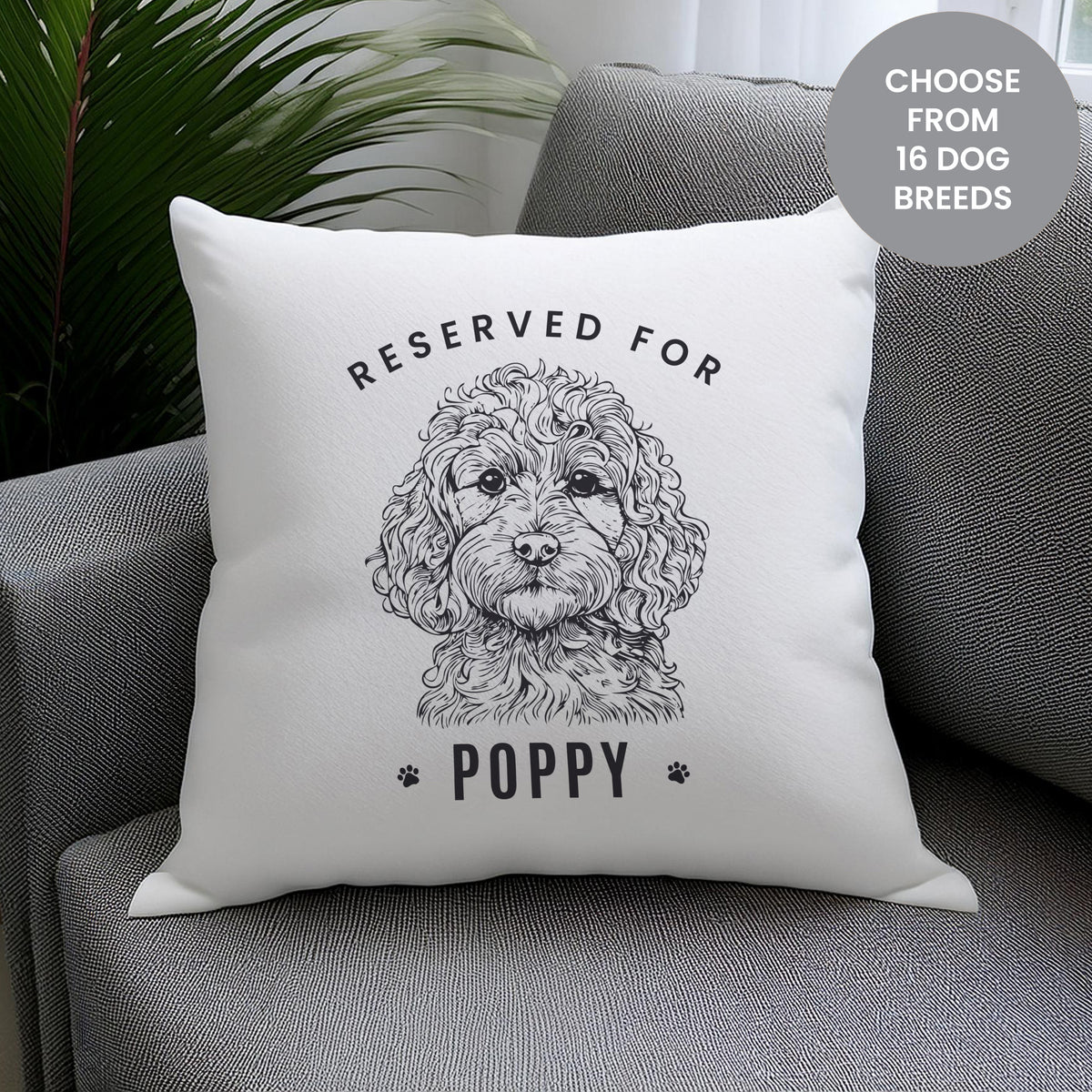 Personalised Reserved For Dog Breed Cushion