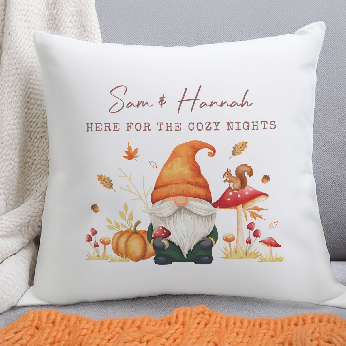 Personalised Autumn Gonk Cushion