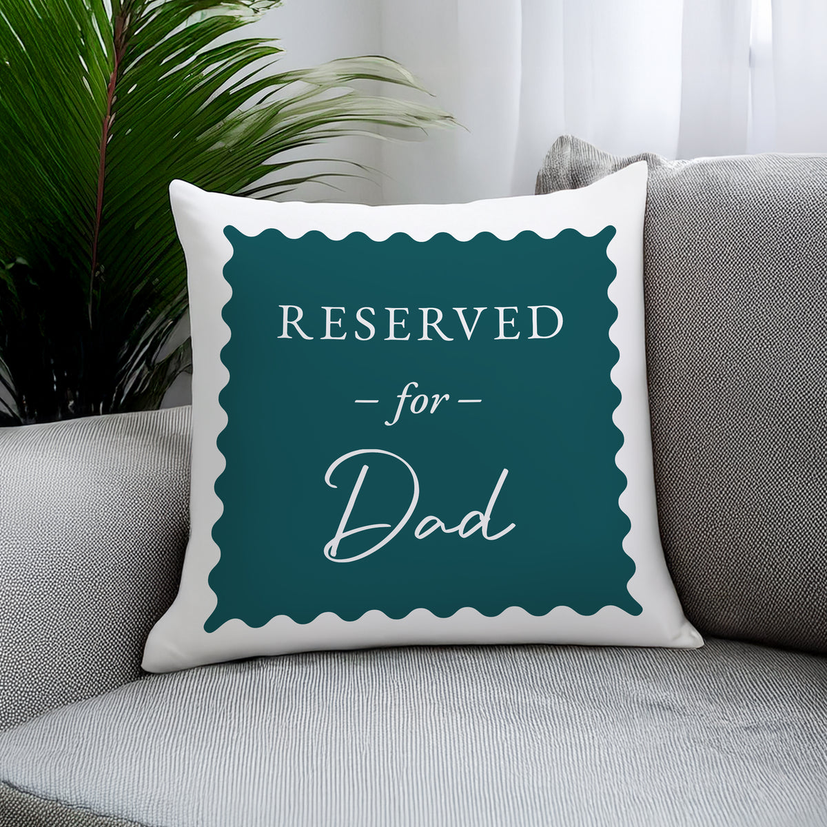 Personalised Deep Teal Reserved For Cushion