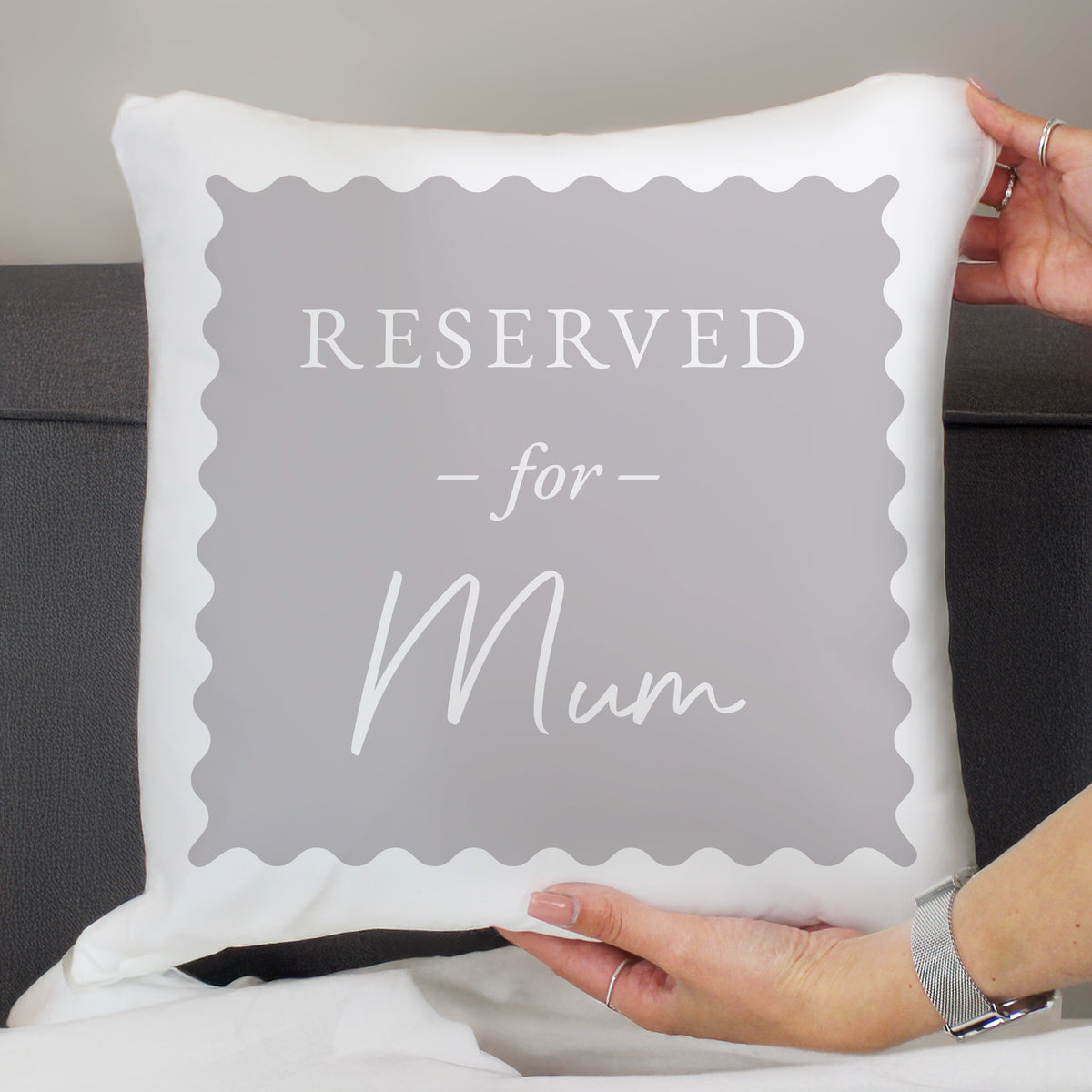 Personalised Grey Reserved For Cushion