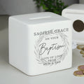 Personalised Wreath Ceramic Square Money Box