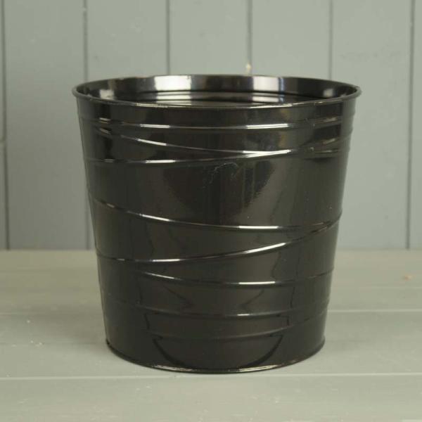 23cm Black Zinc Pot (with drainage Holes)  Weight-358g