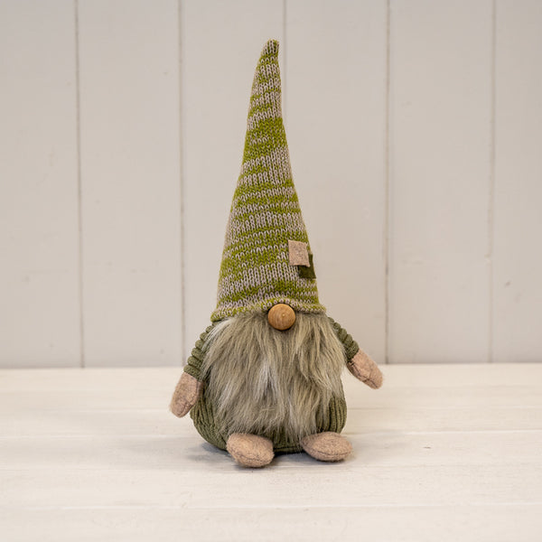 Large Green Fabric Gonk with Green Stripey Hat