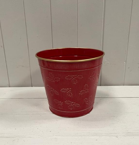 18cm Christmas Holly Pot