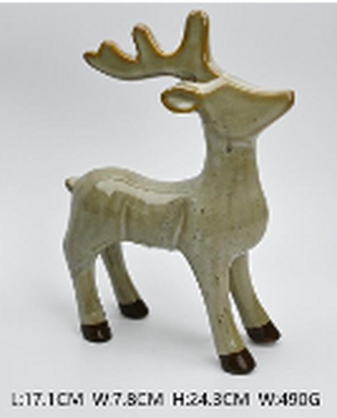 Standing Fawn Brown Reindeer Ornament