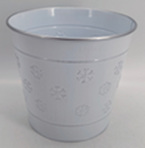 18cm Frosted Snowflakes Pot