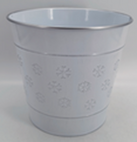 21cm Frosted Snowflakes Pot