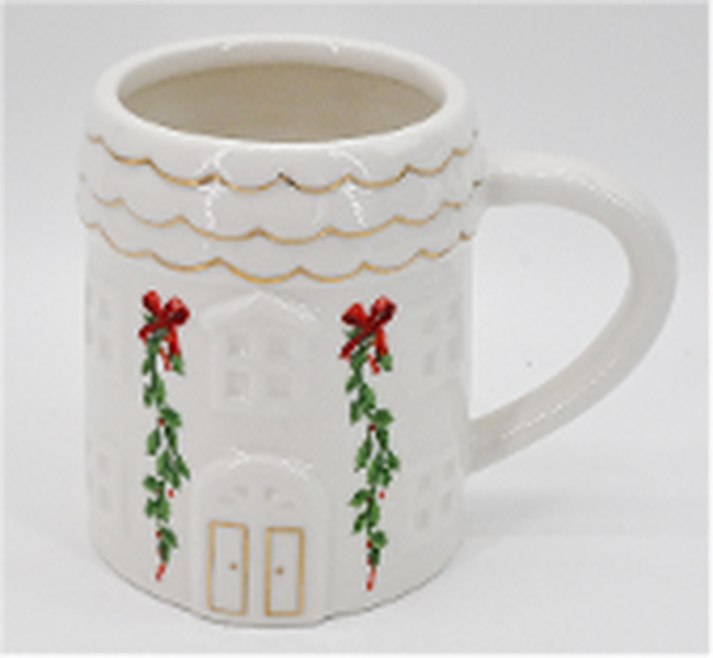 Cosy Christmas House with Garland Mug