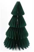 Set of 3 Dark Green Paper Christmas Trees 30cm