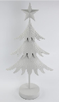 Off White Metal Christmas Tree