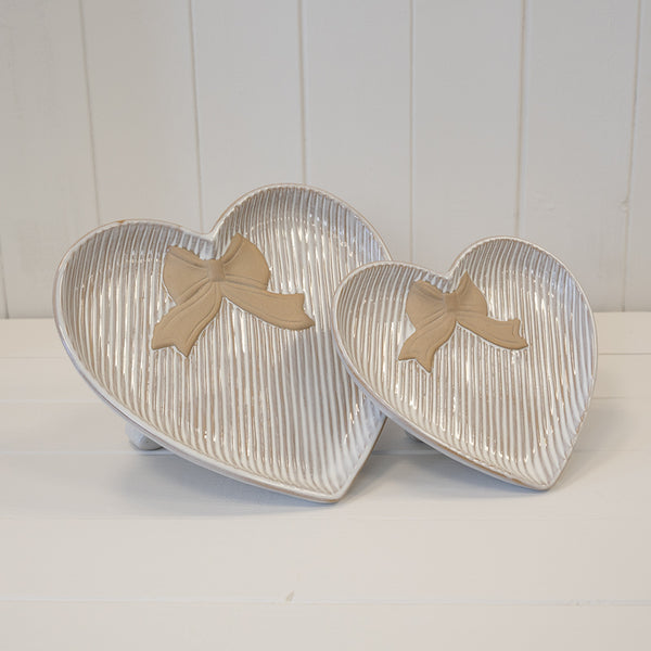 Large Heart Plate with Bow Detail