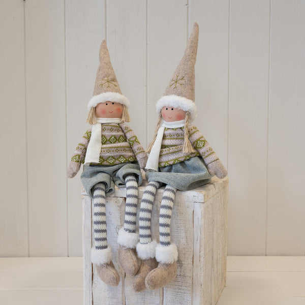 Fabric Boy in Winter Sweater Natural and Grey